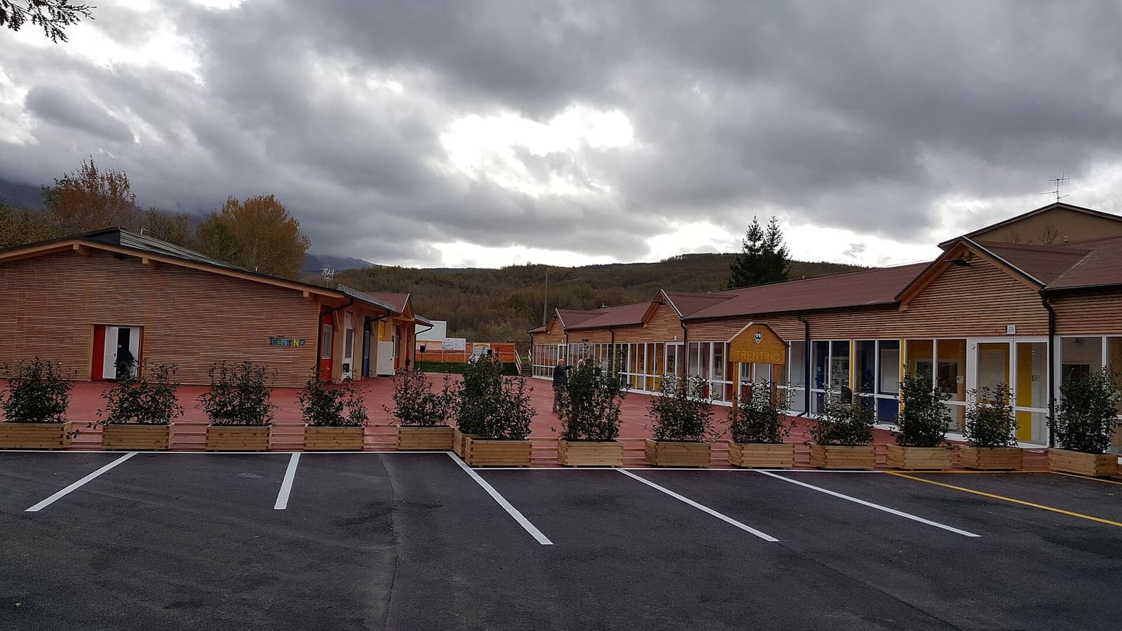 la scuola di legno di Amatrice nel novembre 2016, costruita dopo il terremoto