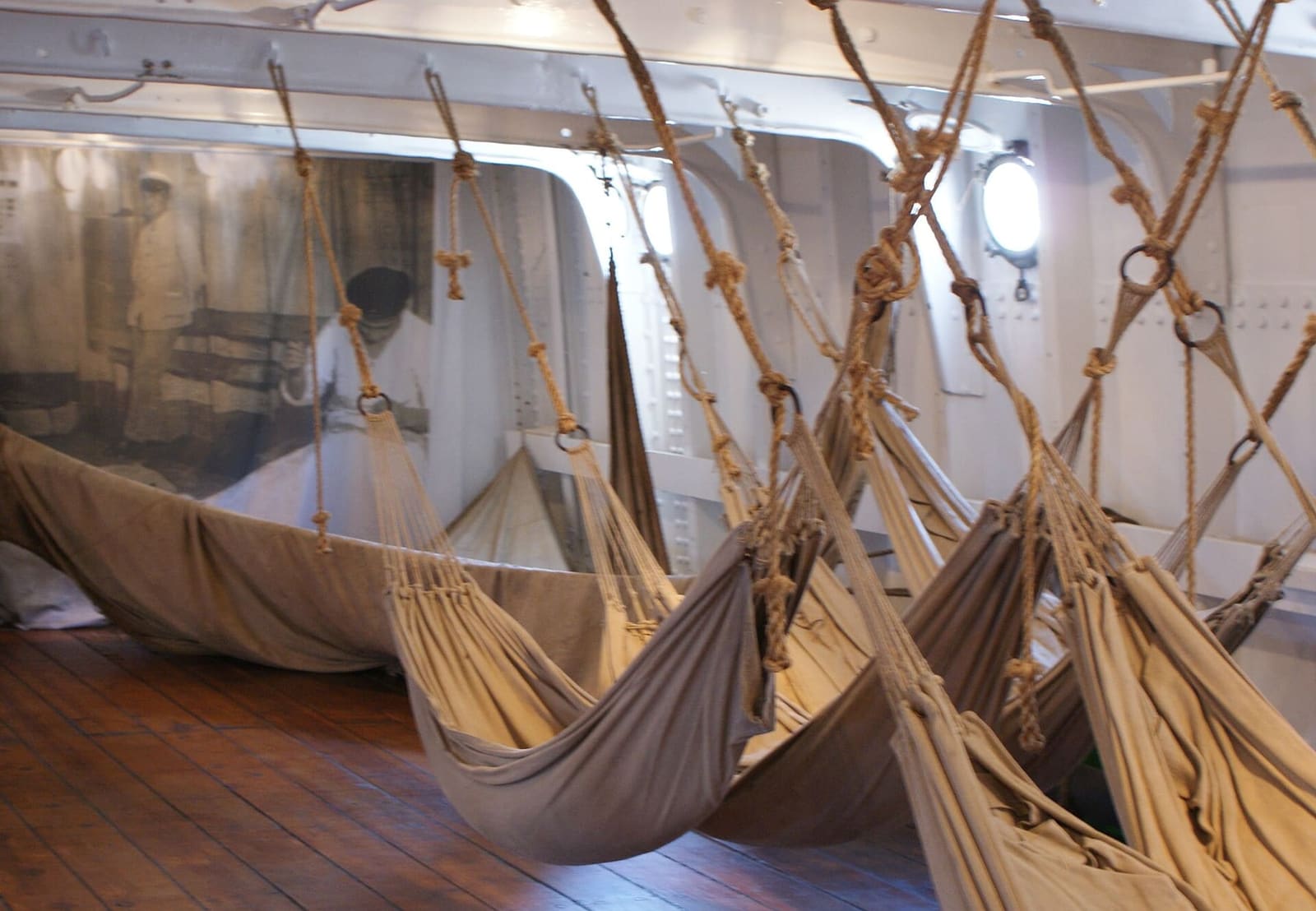 the cadets' hammocks in the 'tween deck of the Duchesse Anne