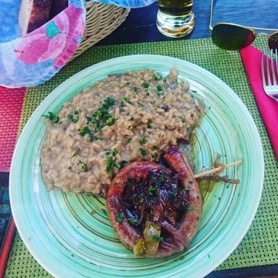 Risotto alla Luganighetta con Merlot