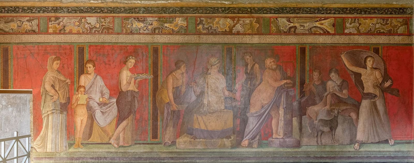 the great red-ground frieze in the triclinium of the Villa dei Misteri, in March