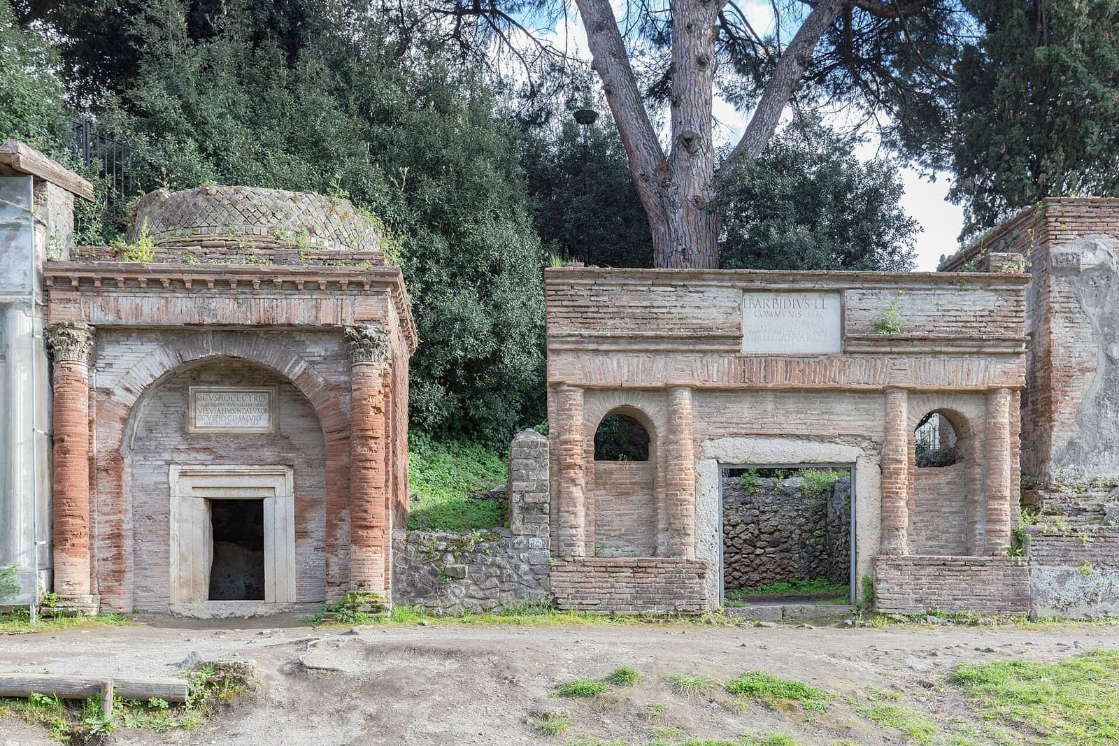 the tombs of the Porta Nocera necropolis, outside the walls, in March