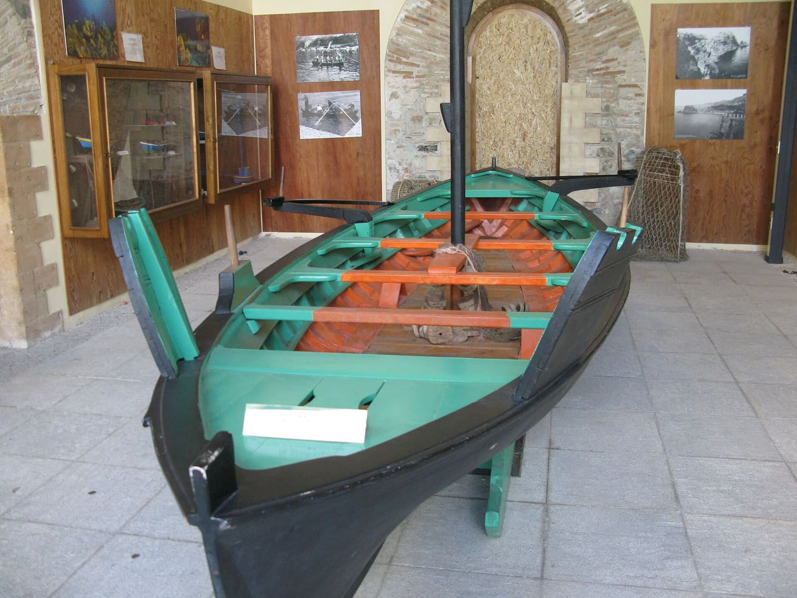 the luntre, the rowing boat of the swordfish hunt, on display in the castle in 2014