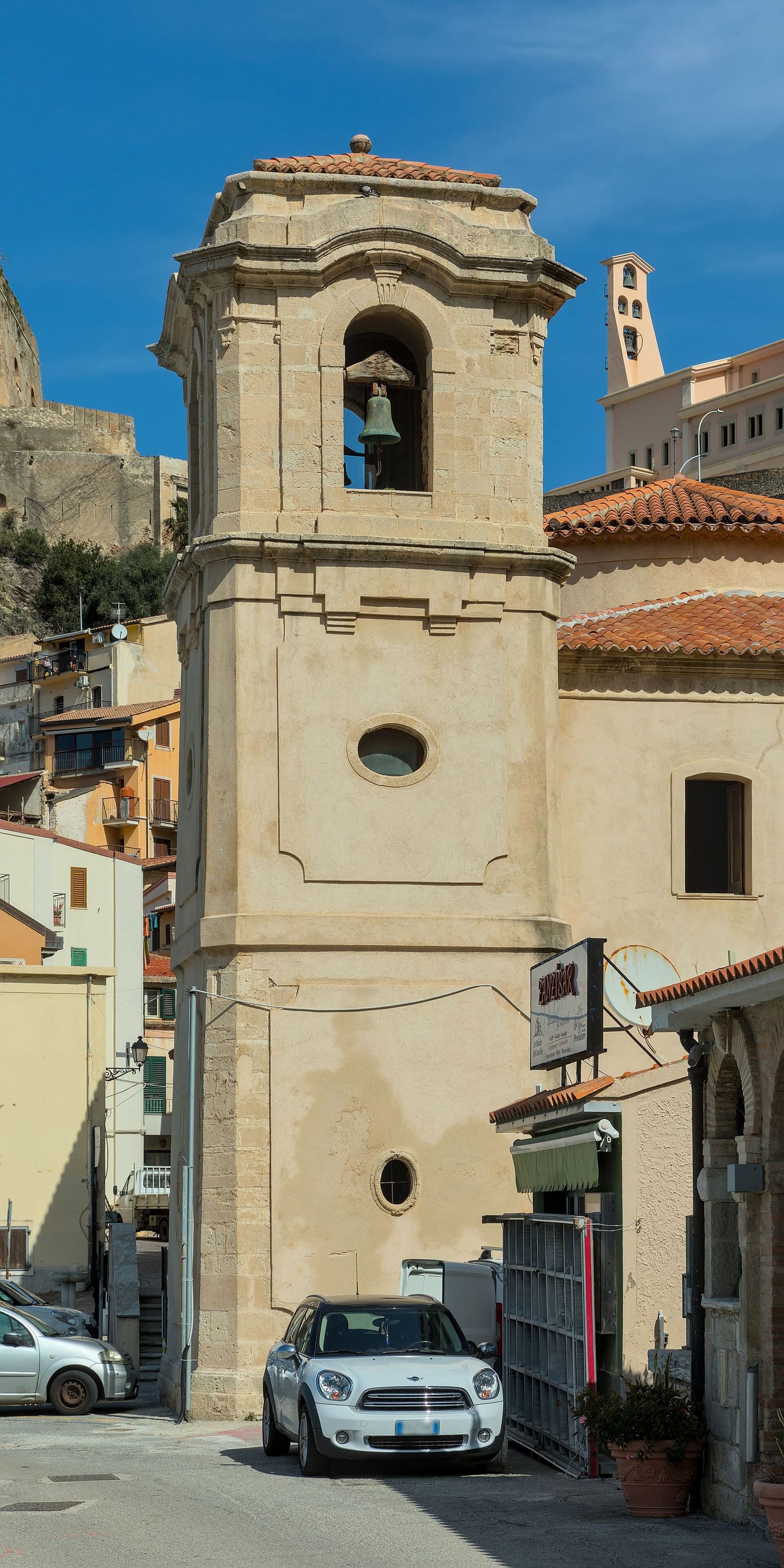 the bell tower of the church of the Spirito Santo, on the seafront