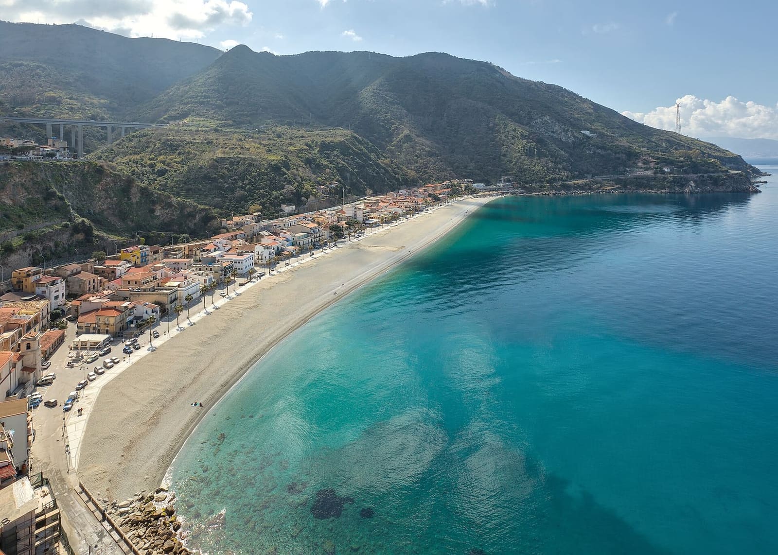 the beach of Marina Grande seen from the castle, with clear water