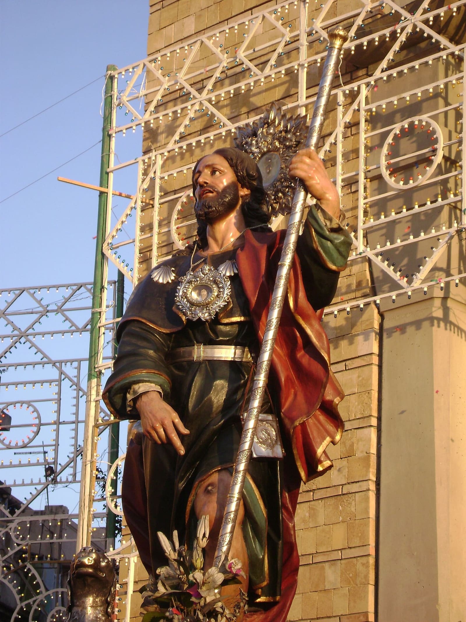 the wooden statue of San Rocco, at the feast