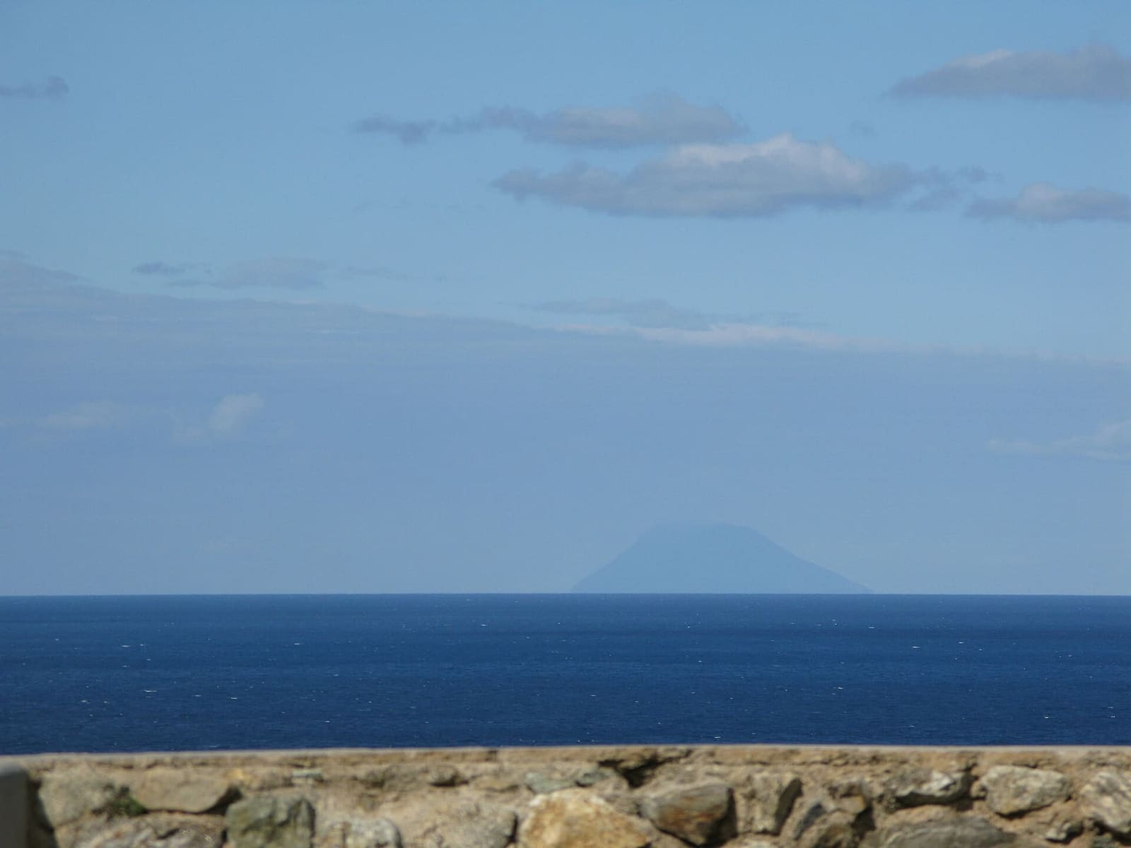 Stromboli on the horizon, seen from the castle