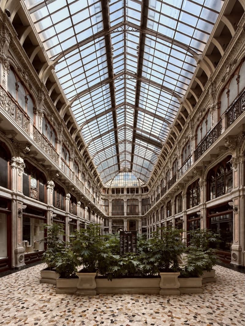 la Galleria Subalpina, sotto la volta di ferro e vetro