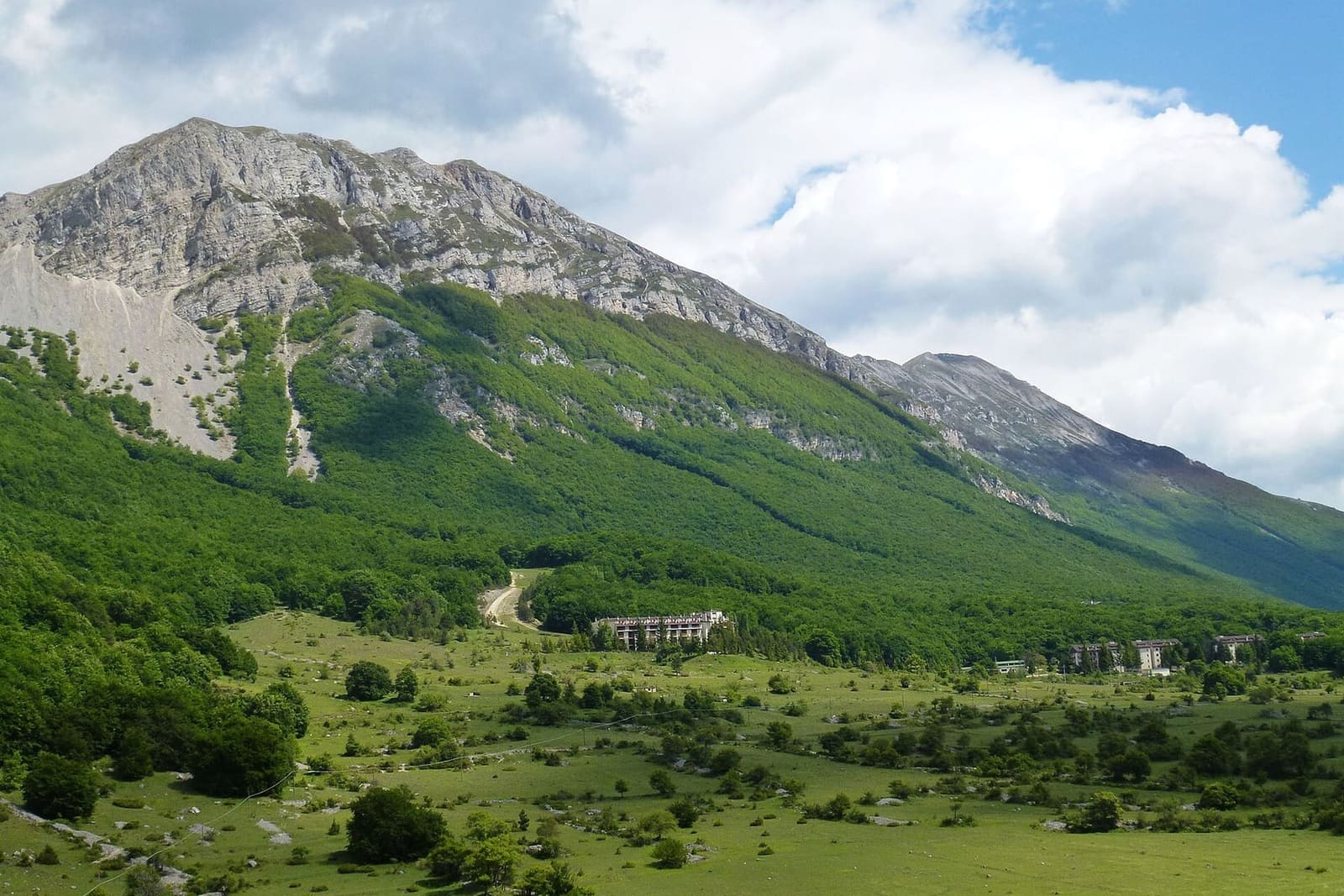 the ridge of Monte Porrara seen from Campo di Giove, at the foot of the Majella