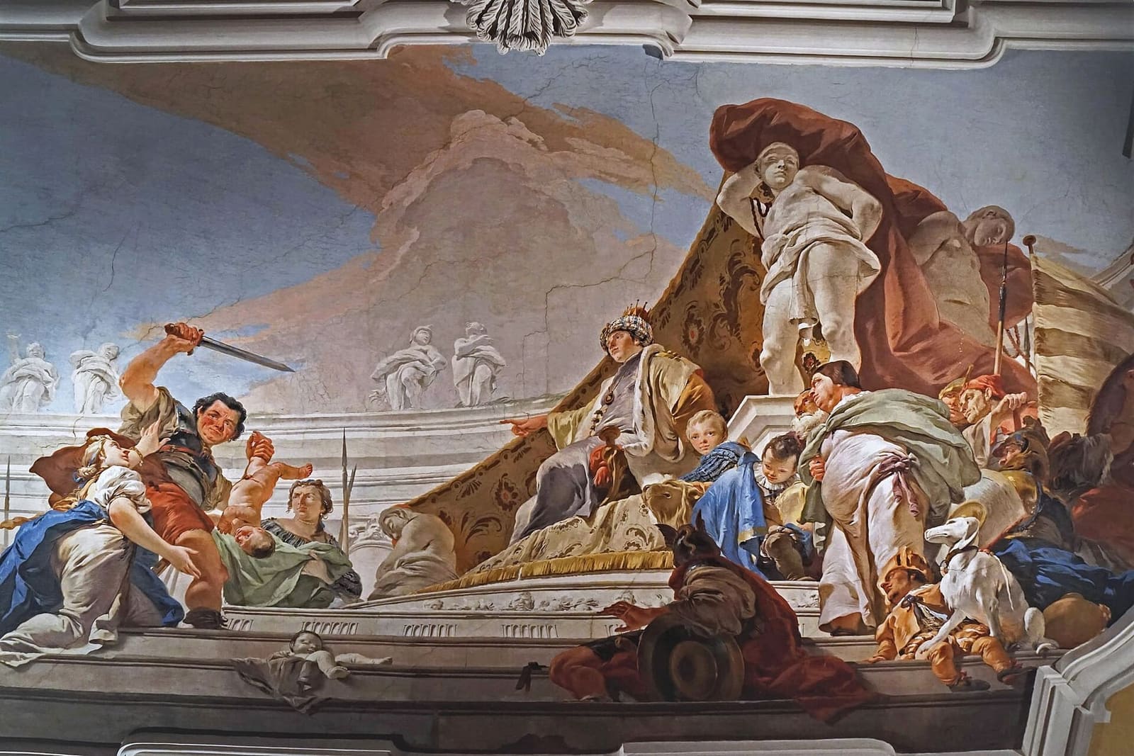 il Giudizio di Salomone di Tiepolo sul soffitto della Sala Rossa del Palazzo Patriarcale